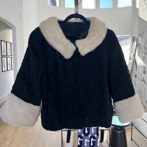 Richard Rich Vintage Black Mouton Fur Jacket